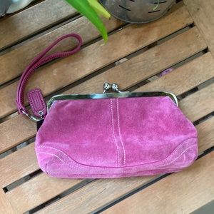 COACH PINK SUEDE WRISTLET